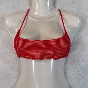 PacSun Womens XS Red Textured Bikini Swim Top NWT